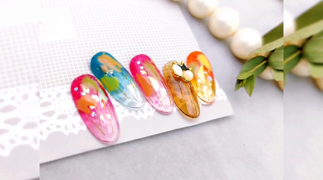 Ongles Dégradés Effet Nacré et Papier Verre