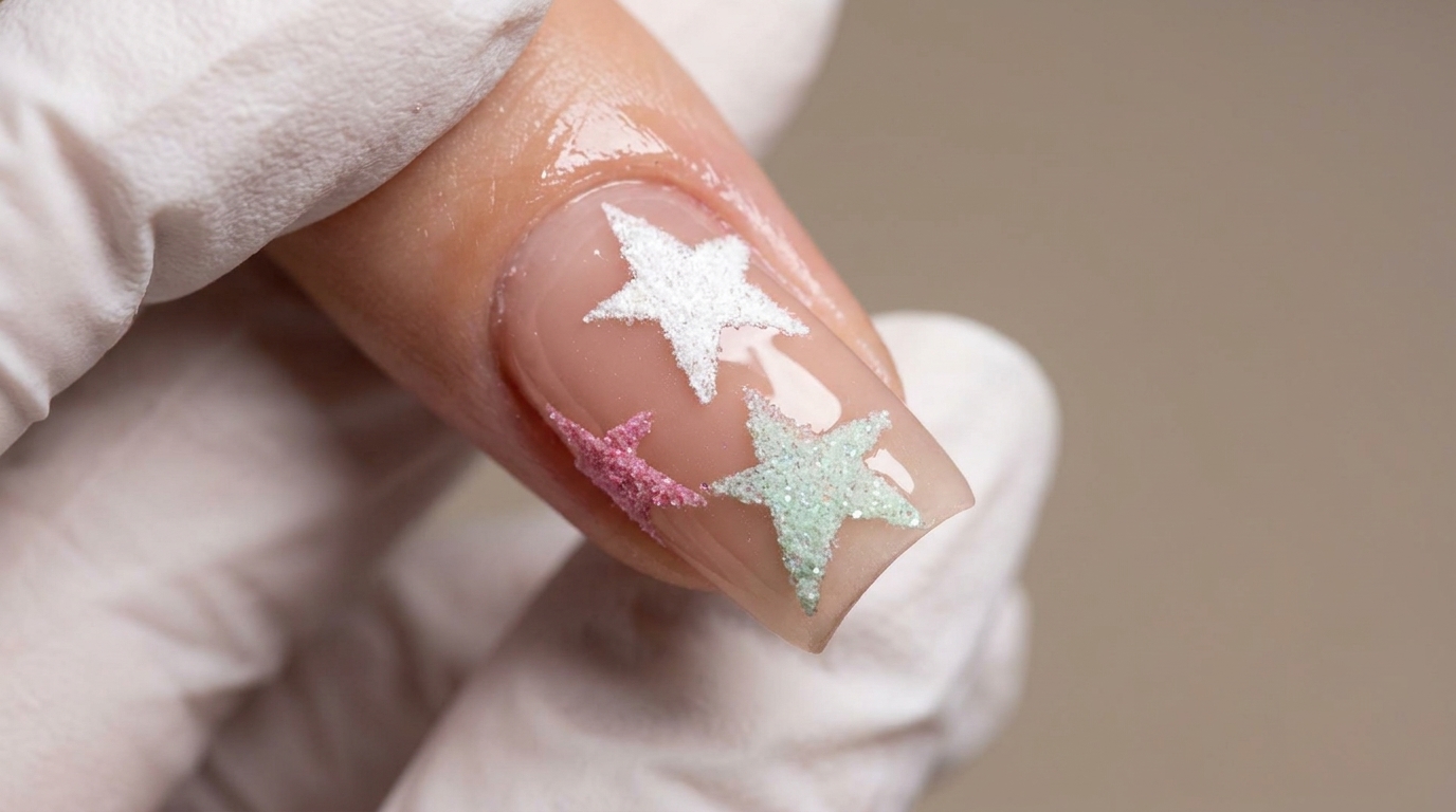 Ongles d'été Macaron Pastel : Tutoriel Étoiles Sucrées & Chrome Perle
