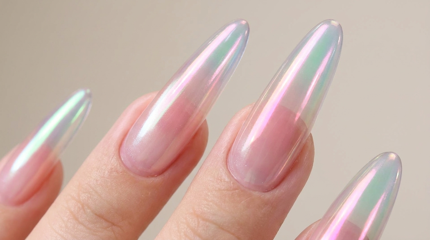 Longues Ongles Aurora Bubble avec Blush et Effet Œil-de-Chat — Tutoriel Étape par Étape