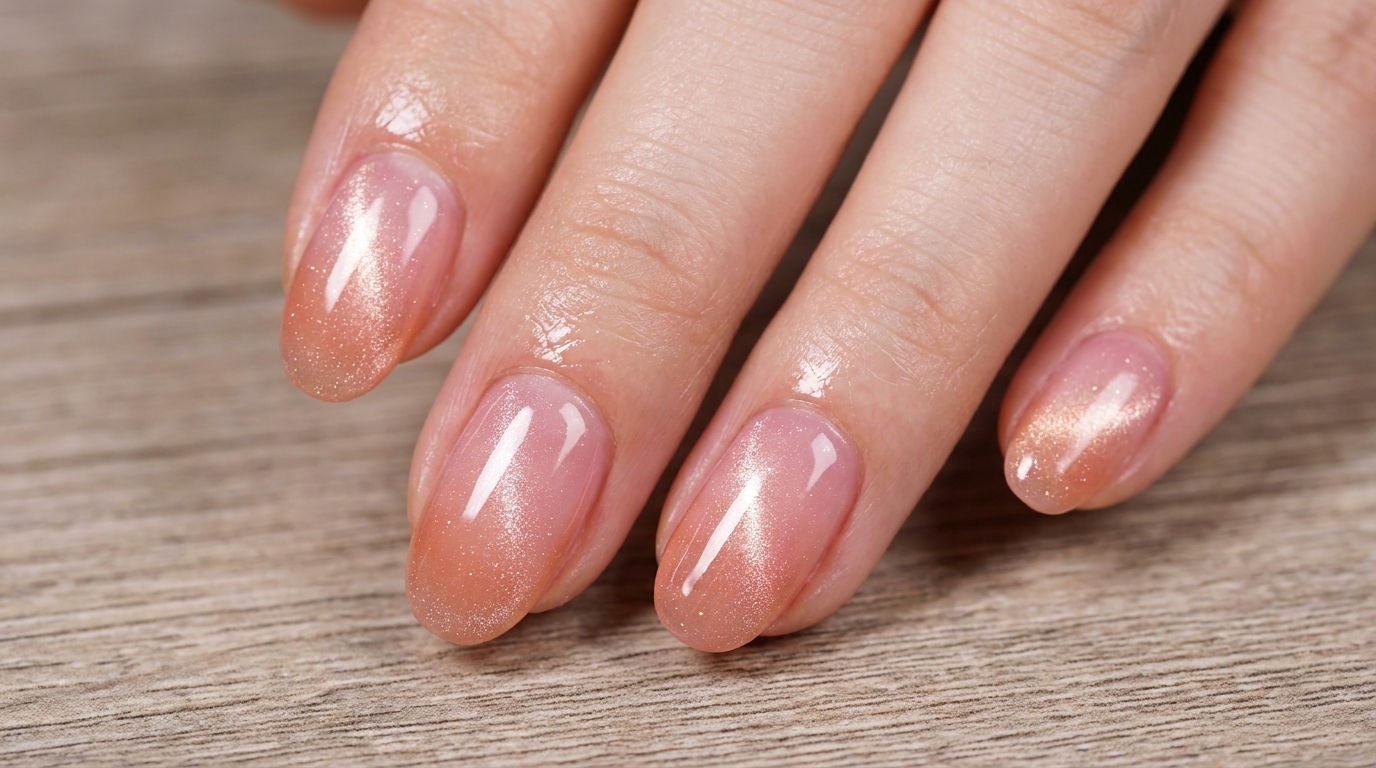 Manucure Cat-Eye Dégradé Pêche — Tutoriel Étape par Étape