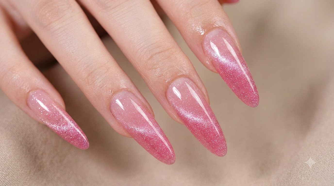 Ongles Ombré Effet Œil-de-Chat Rose — Tutoriel Pas à Pas Spécial État d'Esprit Estival