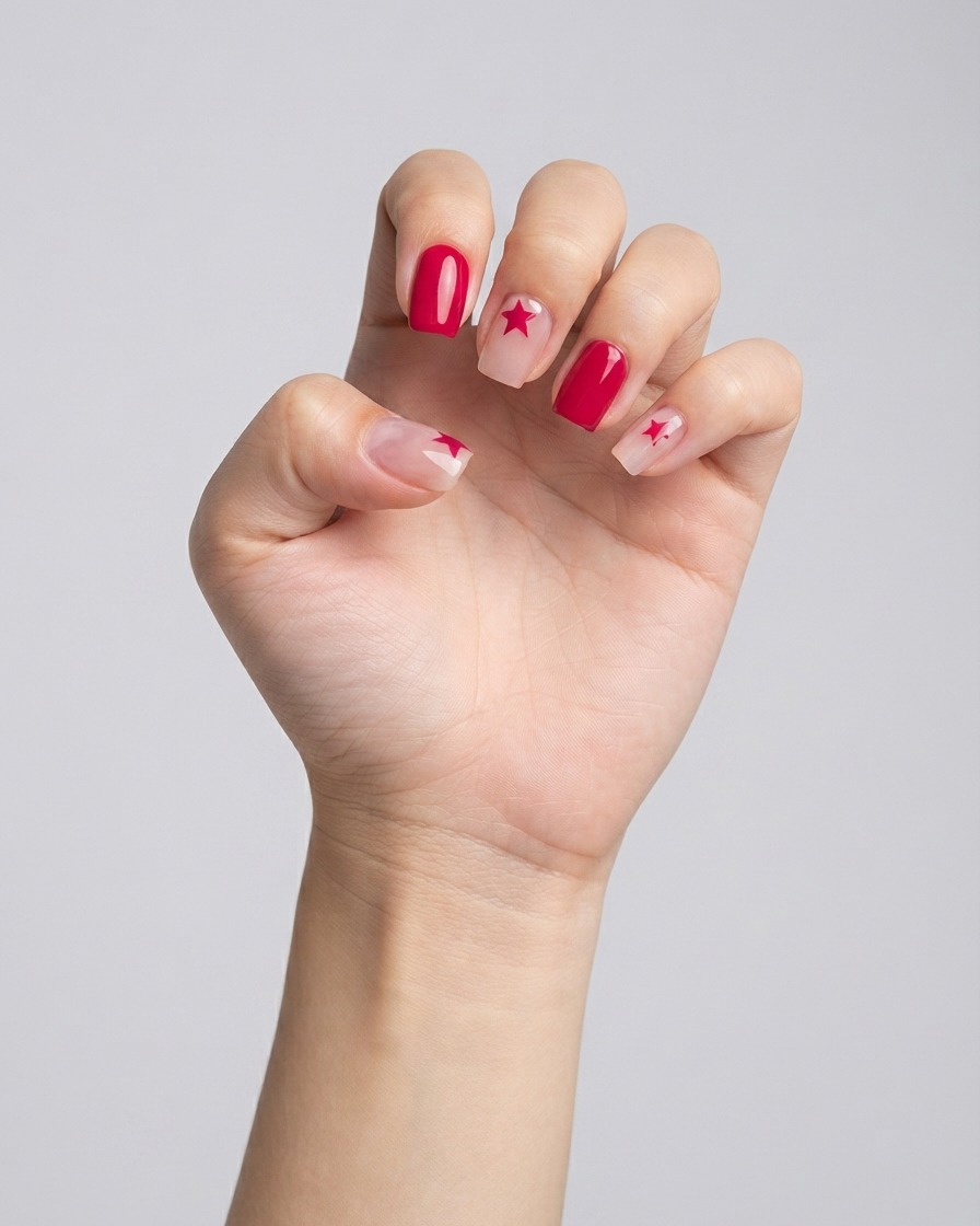 Vue rapprochée dun pinceau liner fin dessinant un détail détoile blanche sur un ongle manucuré.