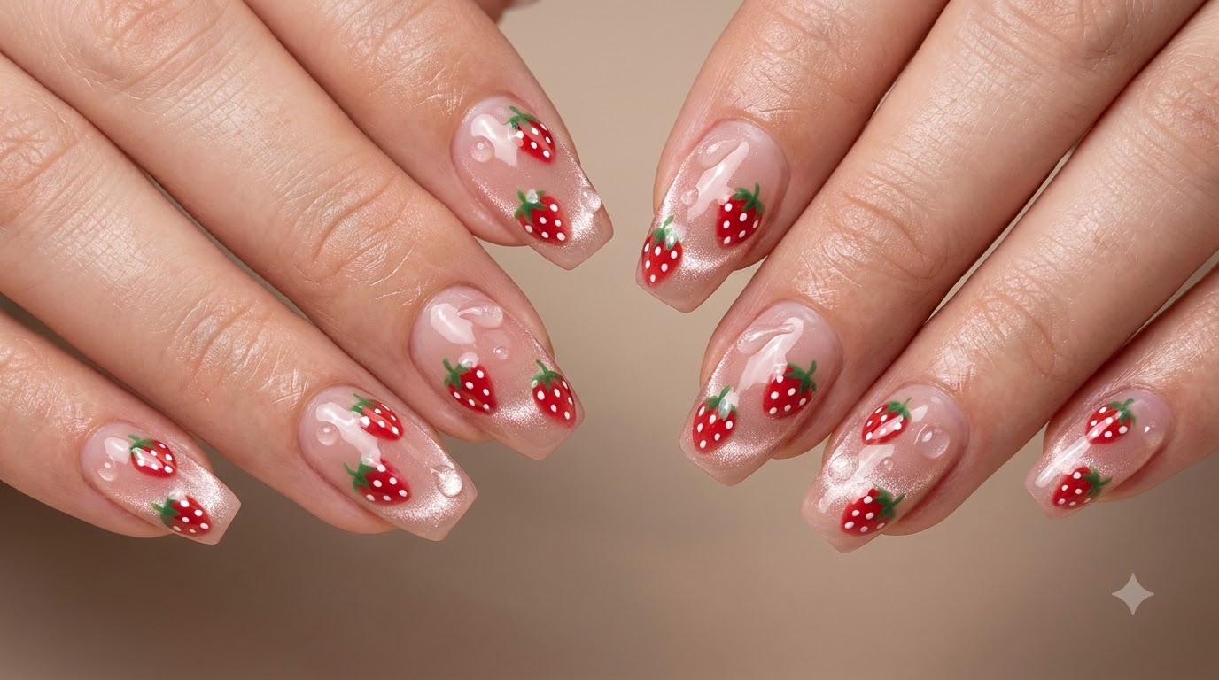 Art Ongulaire Cat Eye Jelly Fraise — Tutoriel Gel 3D