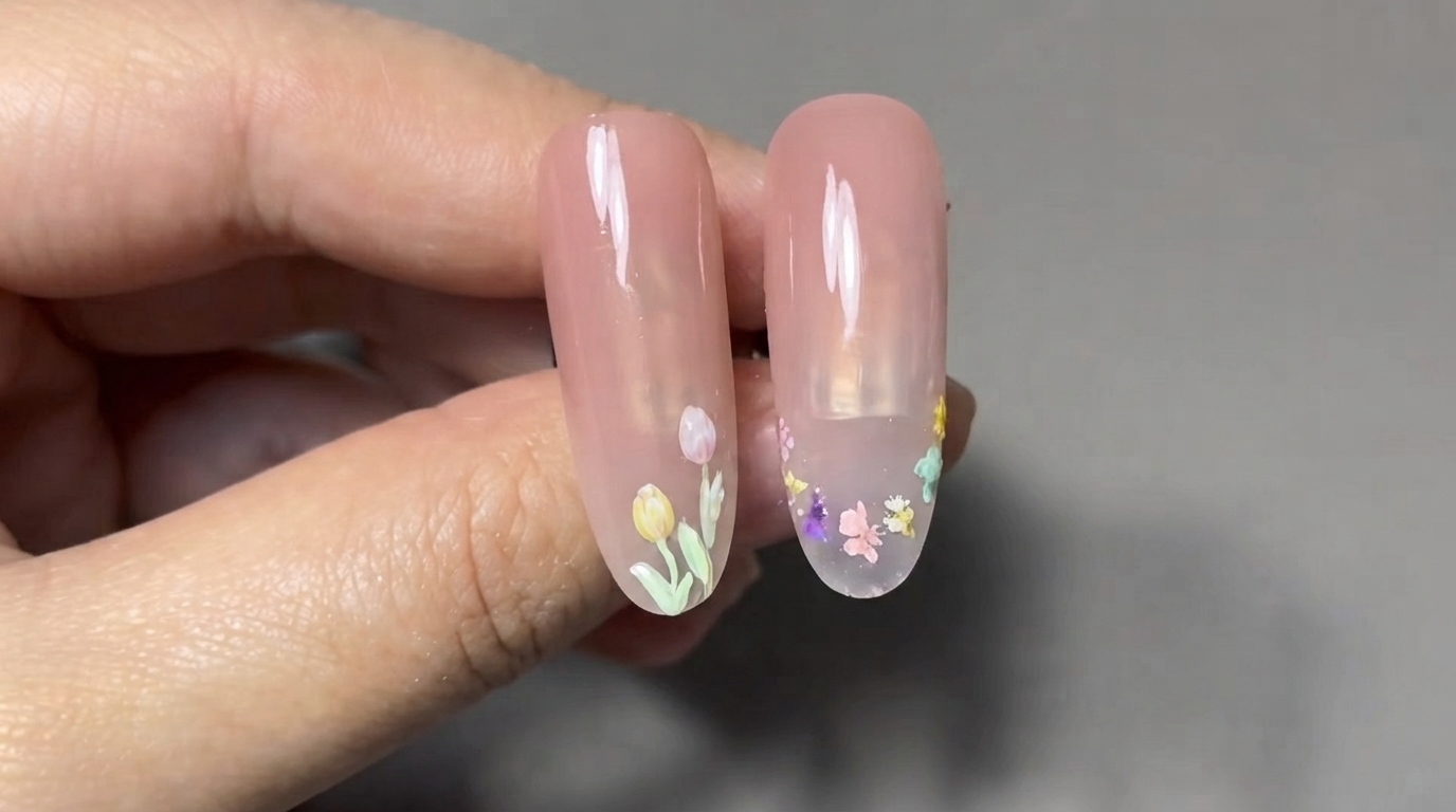 Art Ongulaire Tulipes de Printemps et Fleurs Séchées — Tutoriel Pas à Pas