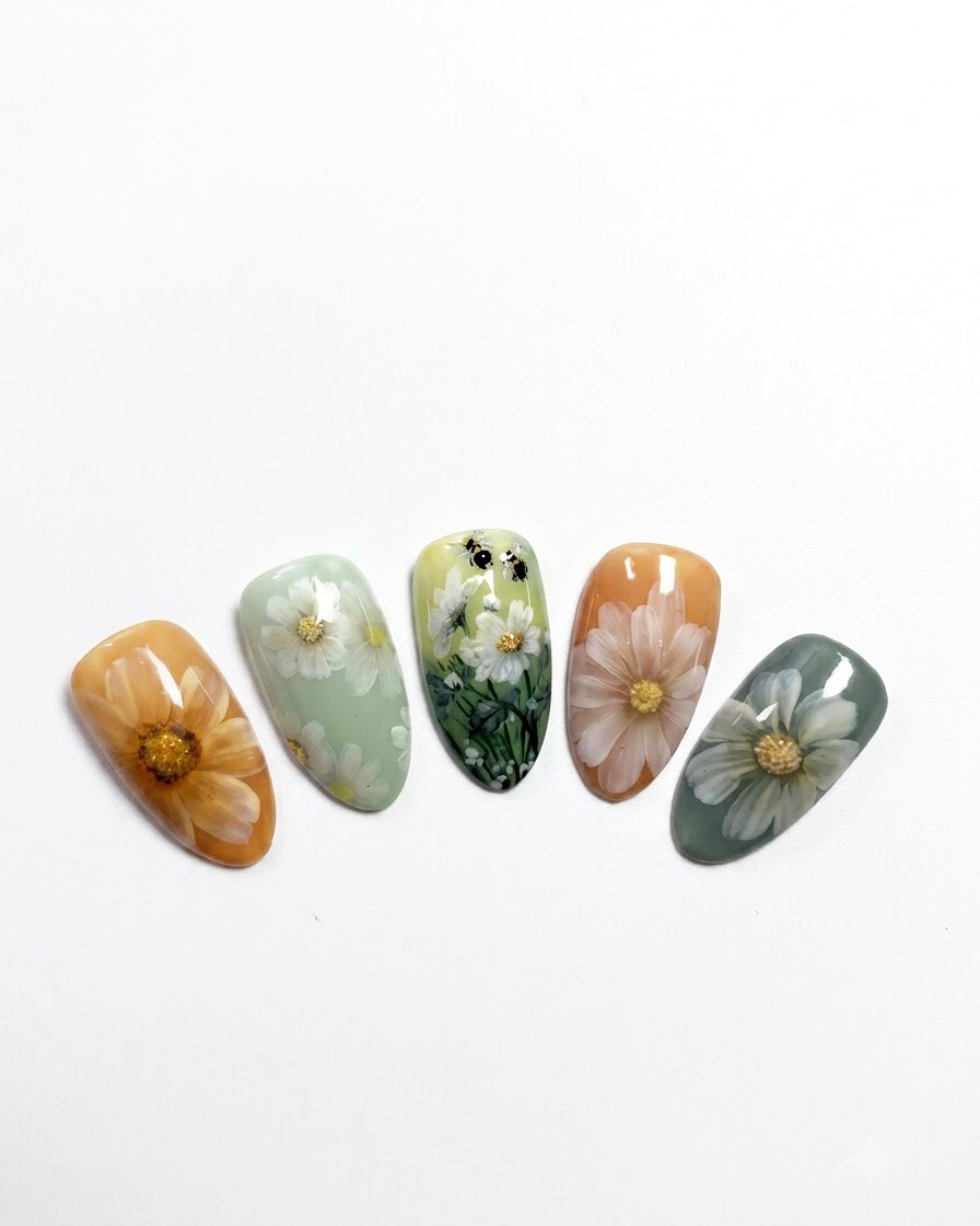 Gros plan dun pinceau à ongles appliquant uniformément du vernis gel vert sauge sur une surface dongle préparée.