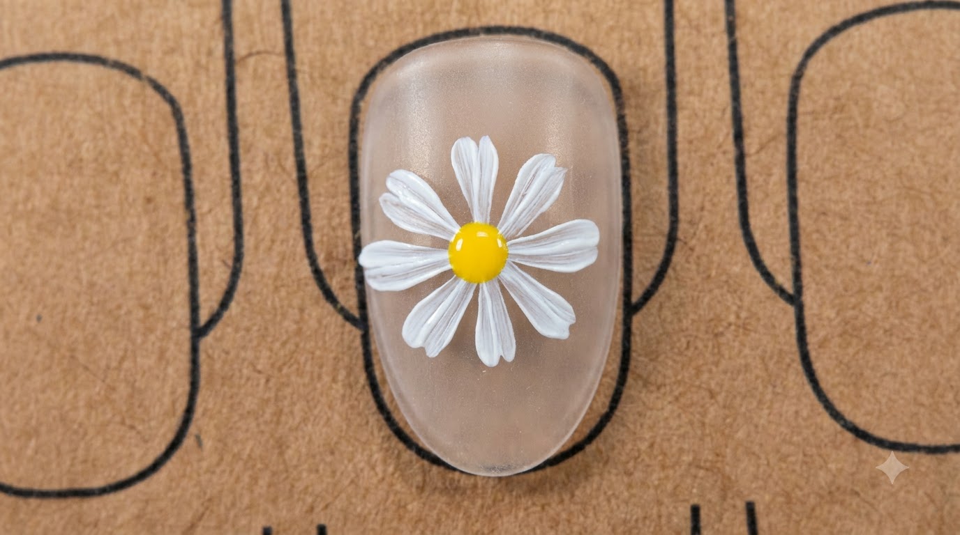 Tutoriel Pas à Pas — Nail Art Marguerite Peint à la Main