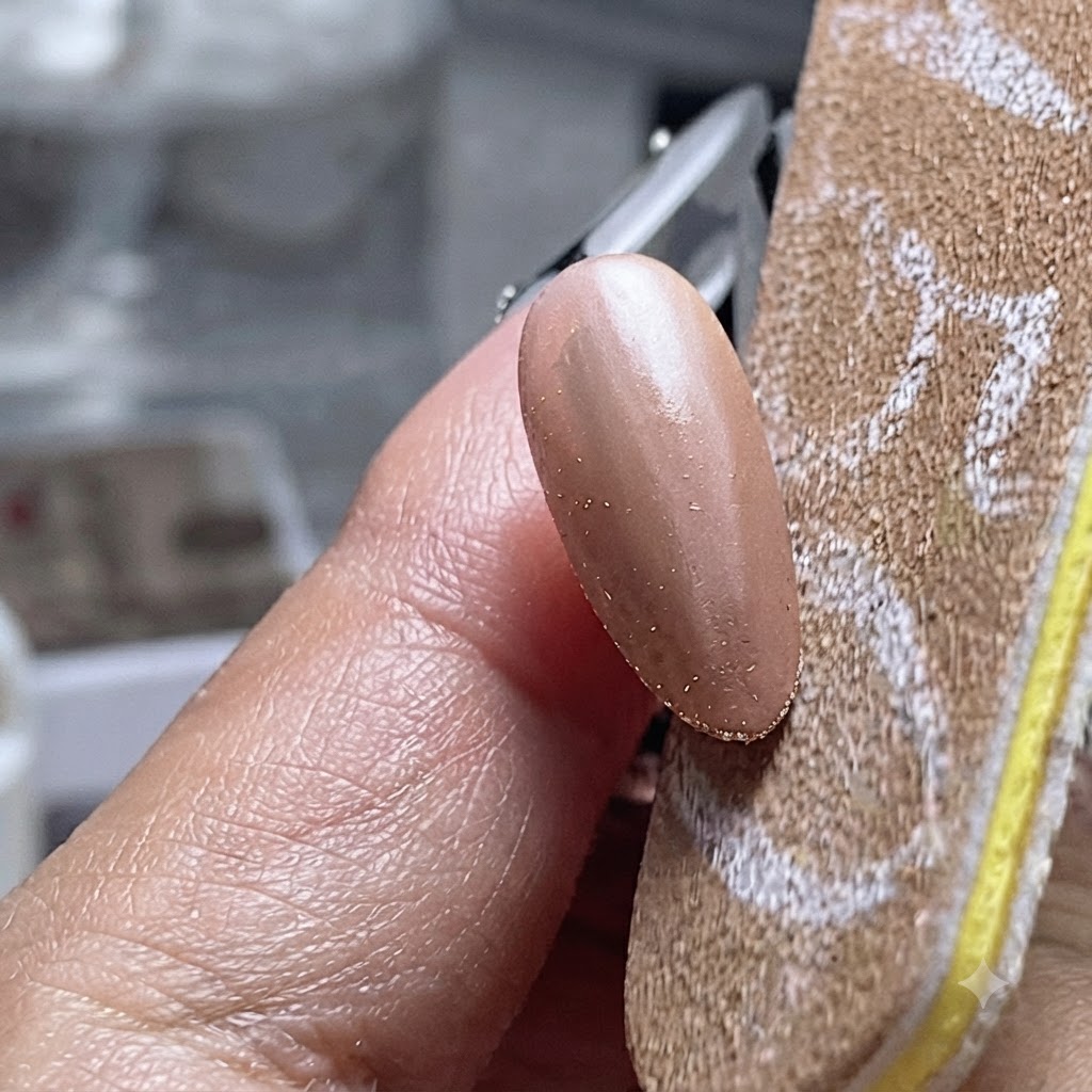 Un pinceau appliquant une couche de gel de base transparent sur une surface dongle colorée.