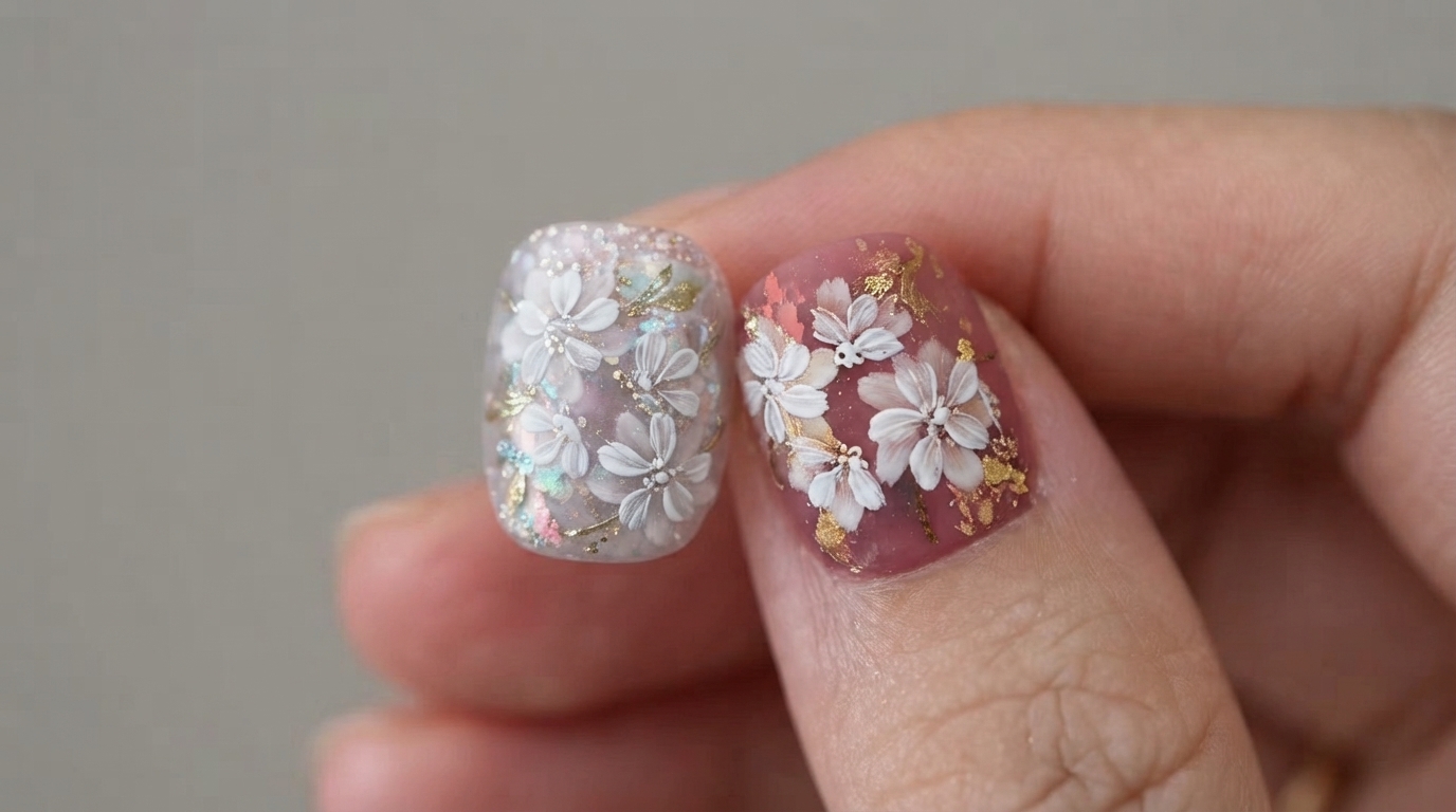 Art Ongulaire Effet Blooming et Fleurs — Tutoriel Pas à Pas