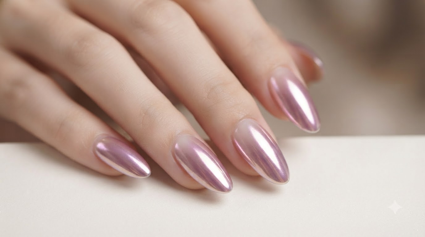 Ongles Effet Miroir Aurora Violet Taro et Verre Laiteux — Tutoriel Étape par Étape