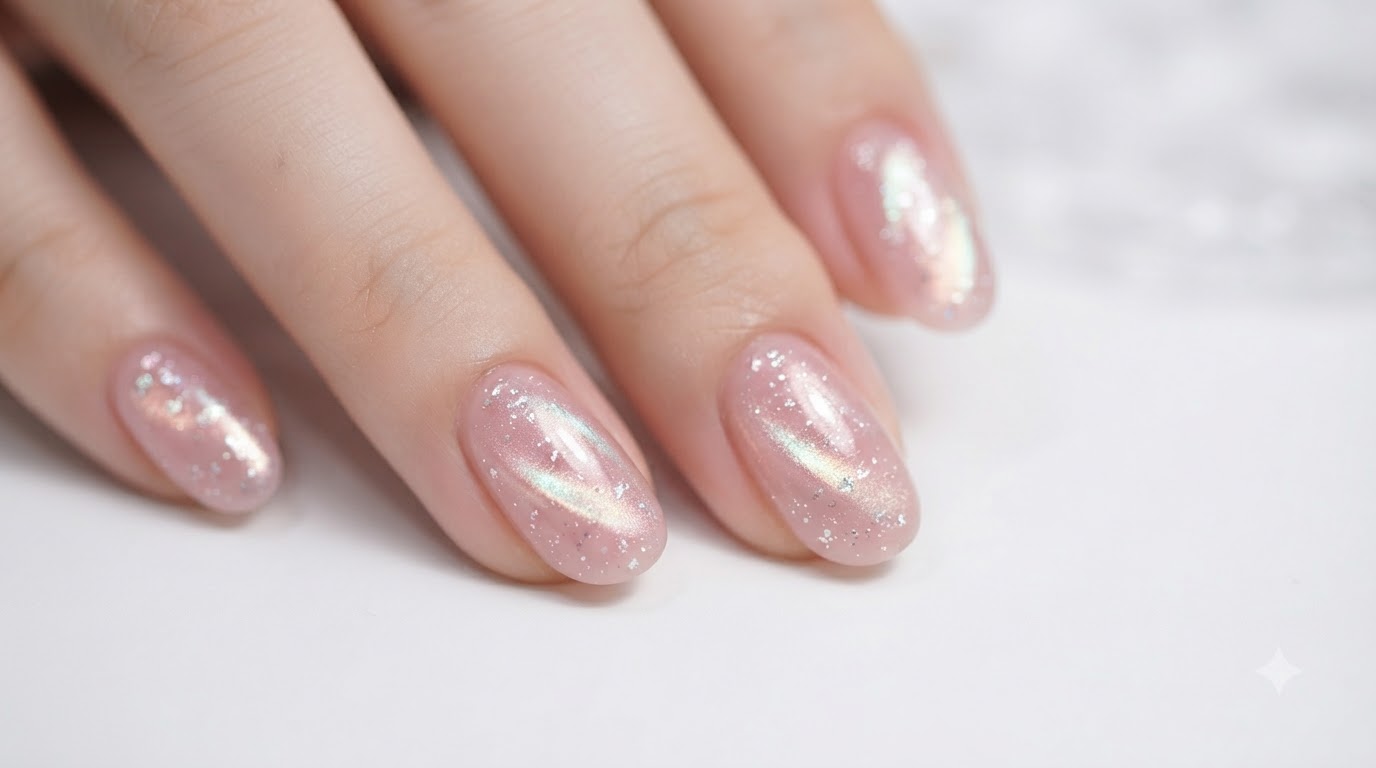 Ongles Effet Verre Pilé et Œil de Chat Aurora d'Été — Tutoriel Pas à Pas