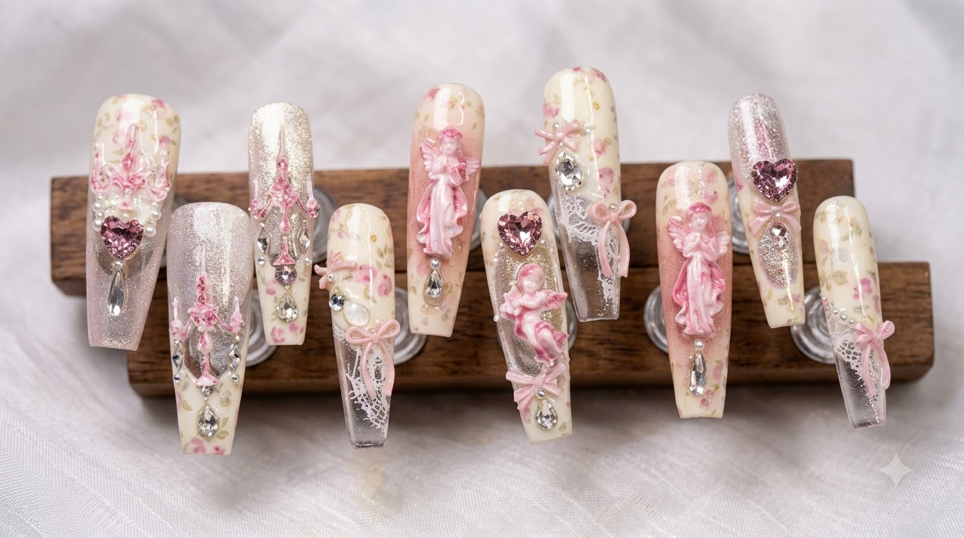 Faux-ongles Aurora Garden Motif Floral — Tuto Nail Art Pas à Pas