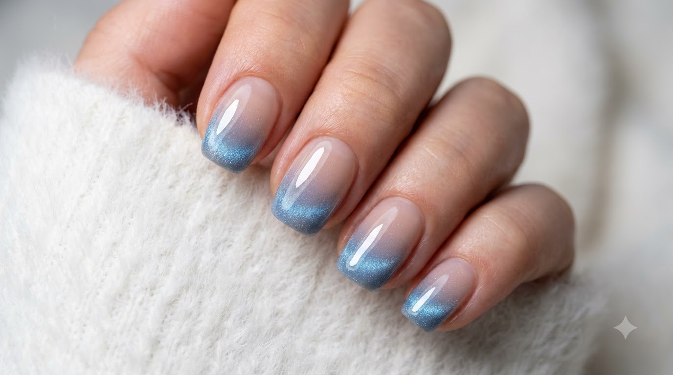 Manucure Cat-Eye Larmes Bleues — Tutoriel Dégradé Pas à Pas