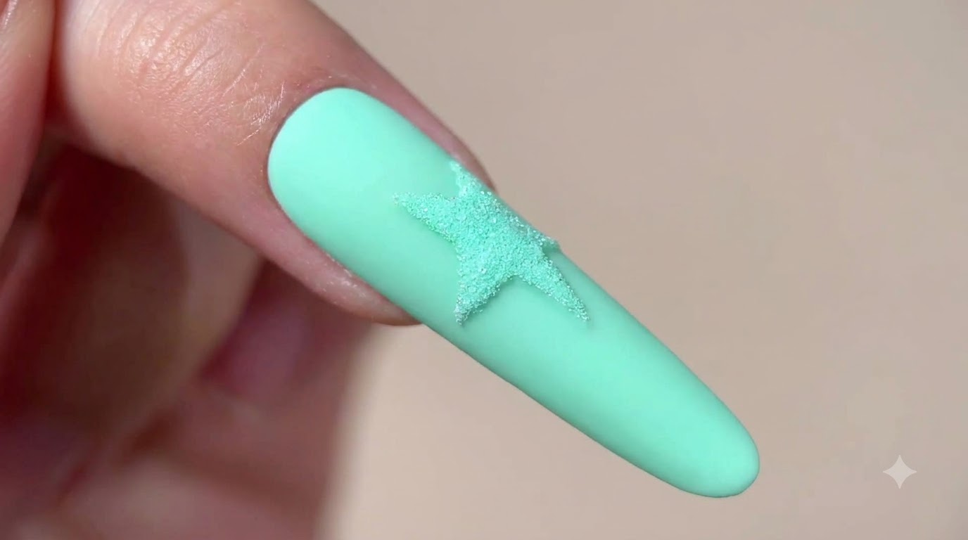 Ongles Étoile Sucre Vert Menthe — Tutoriel Nail Art Gel 3D
