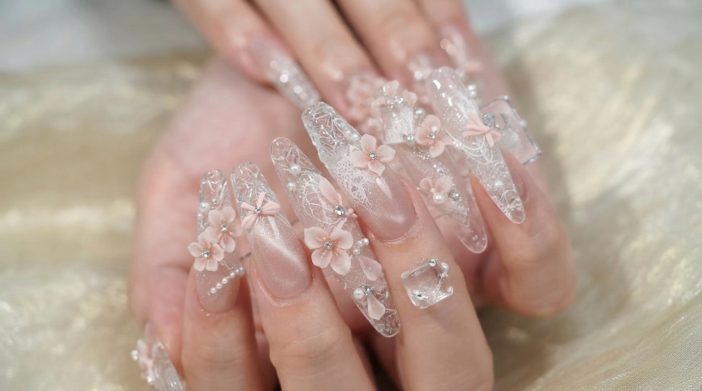 Art Onglets en Gel Fleur de Pêcher Gelée — Tutoriel Étape par Étape