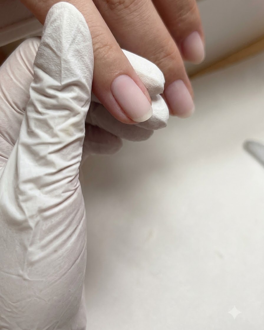 Une zone dongle finement manucurée montrant des cuticules lisses et des rebords latéraux affinés après le traitement à lembout carbide.
