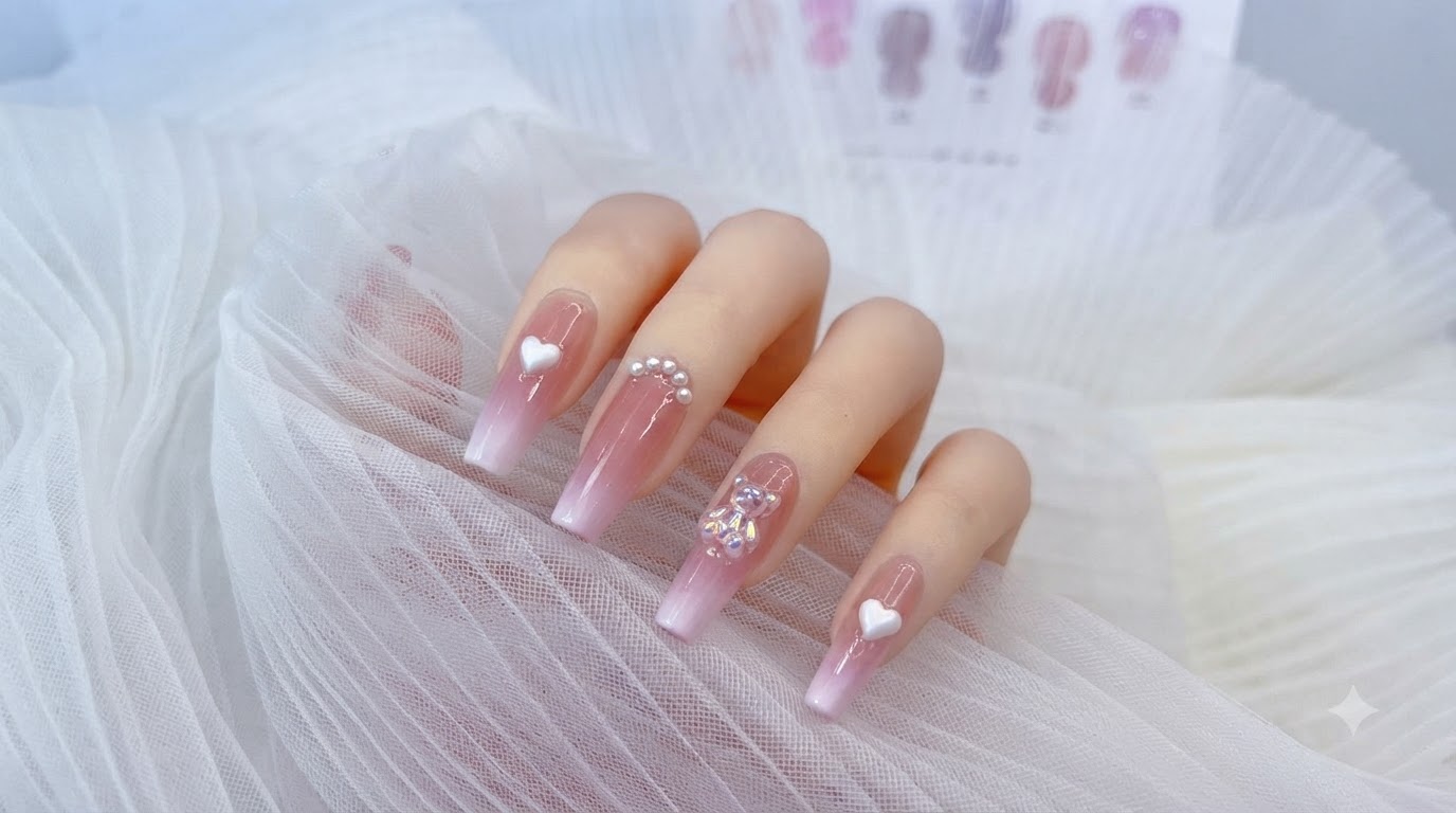 Ongles Dégradés Doux Gel Jelly et Oursons Aurora — Tutoriel Étape par Étape