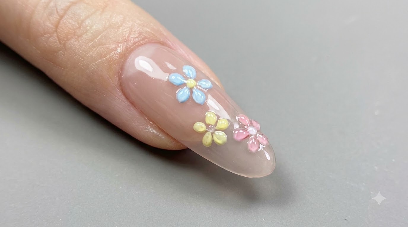Art Ongulaire Fleurs Glacées Transparentes — Tutoriel Pas à Pas