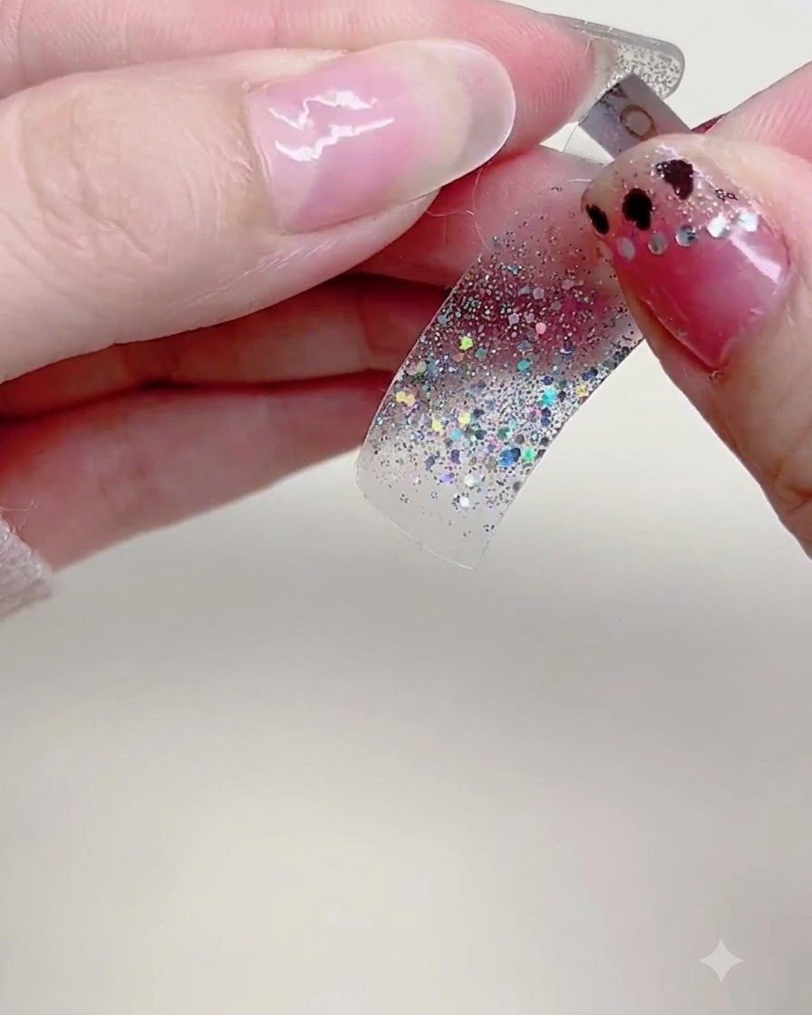 Un gros plan dun ongle de pouce naturel, propre et nu, sans aucun produit appliqué, prêt pour la pose des stickers.