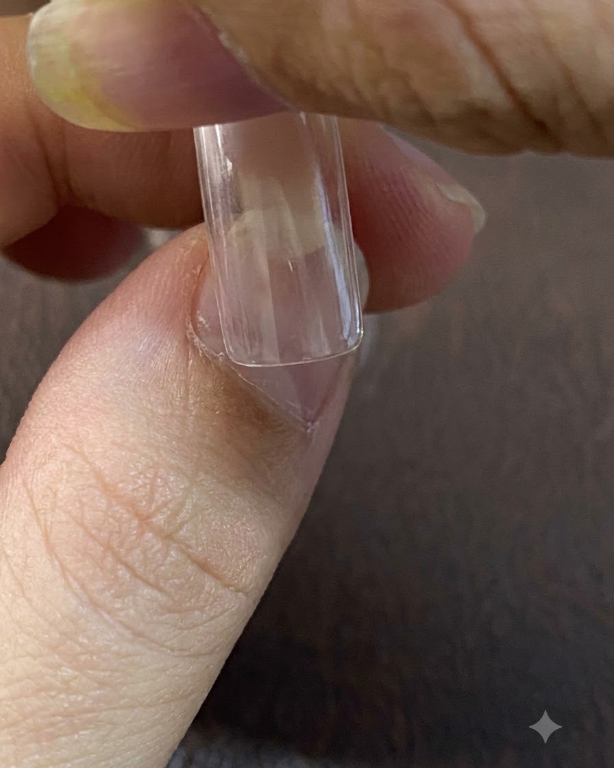 Un aimant tenu à distance au-dessus dun ongle, créant un large reflet lumineux cat-eye.