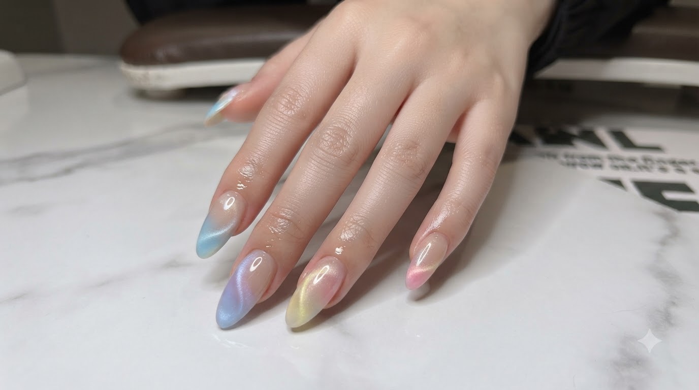 Ongles Ombré Dopamine et Aurora Magnétiques : Tutoriel Étape par Étape