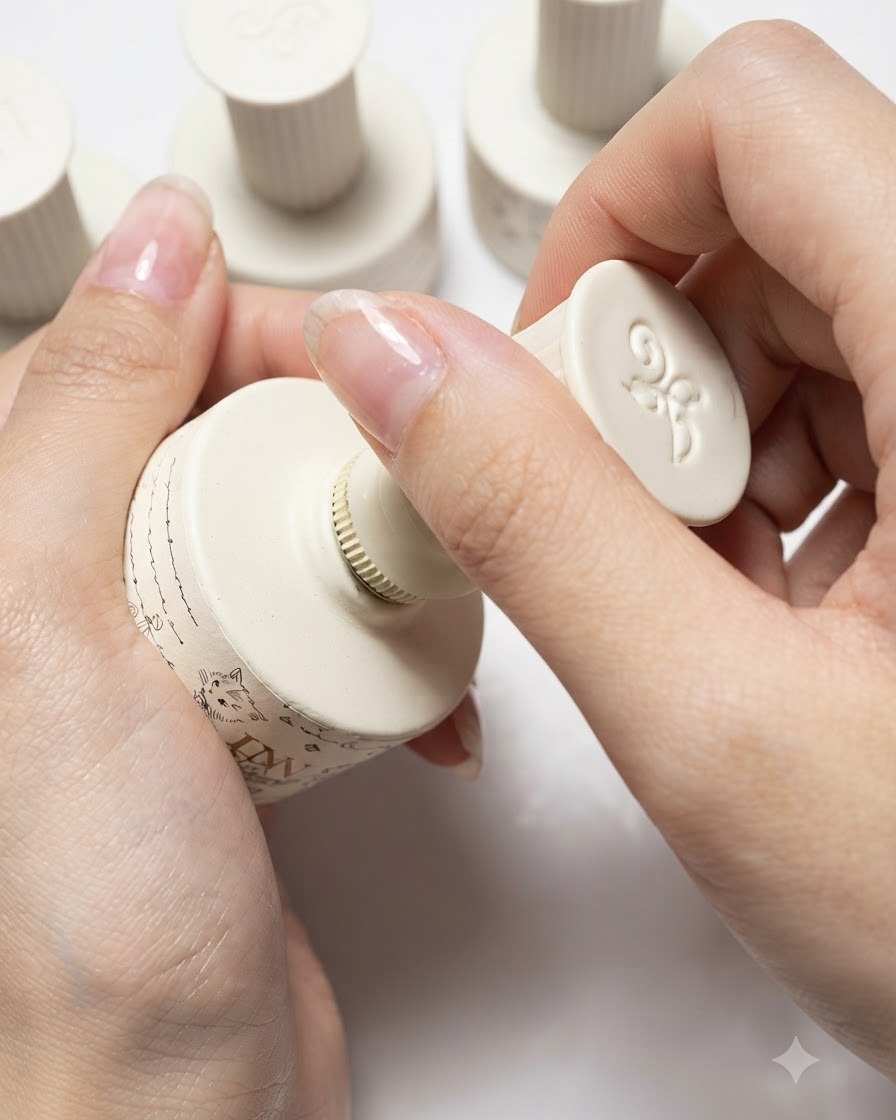 Un pinceau plat arrondi appliquant une couche généreuse de vernis gel cat eye scintillant sur un ongle naturel.