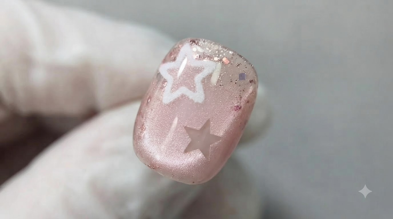 Art Ongulaire Étoile Creuse Scintillante — Tutoriel Élégant Étape par Étape