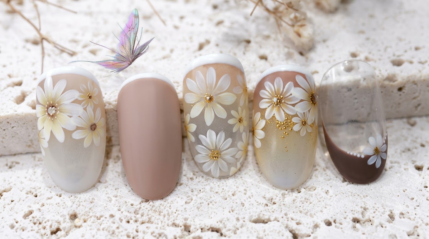 Manucure Marguerites Délicates — Tuto Pas à Pas