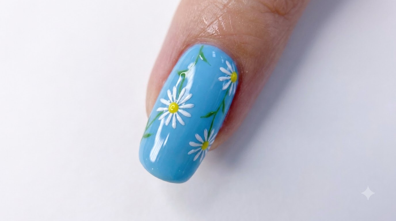 Tutoriel Ongles Décorés de Marguerites d'Été — Pas à Pas