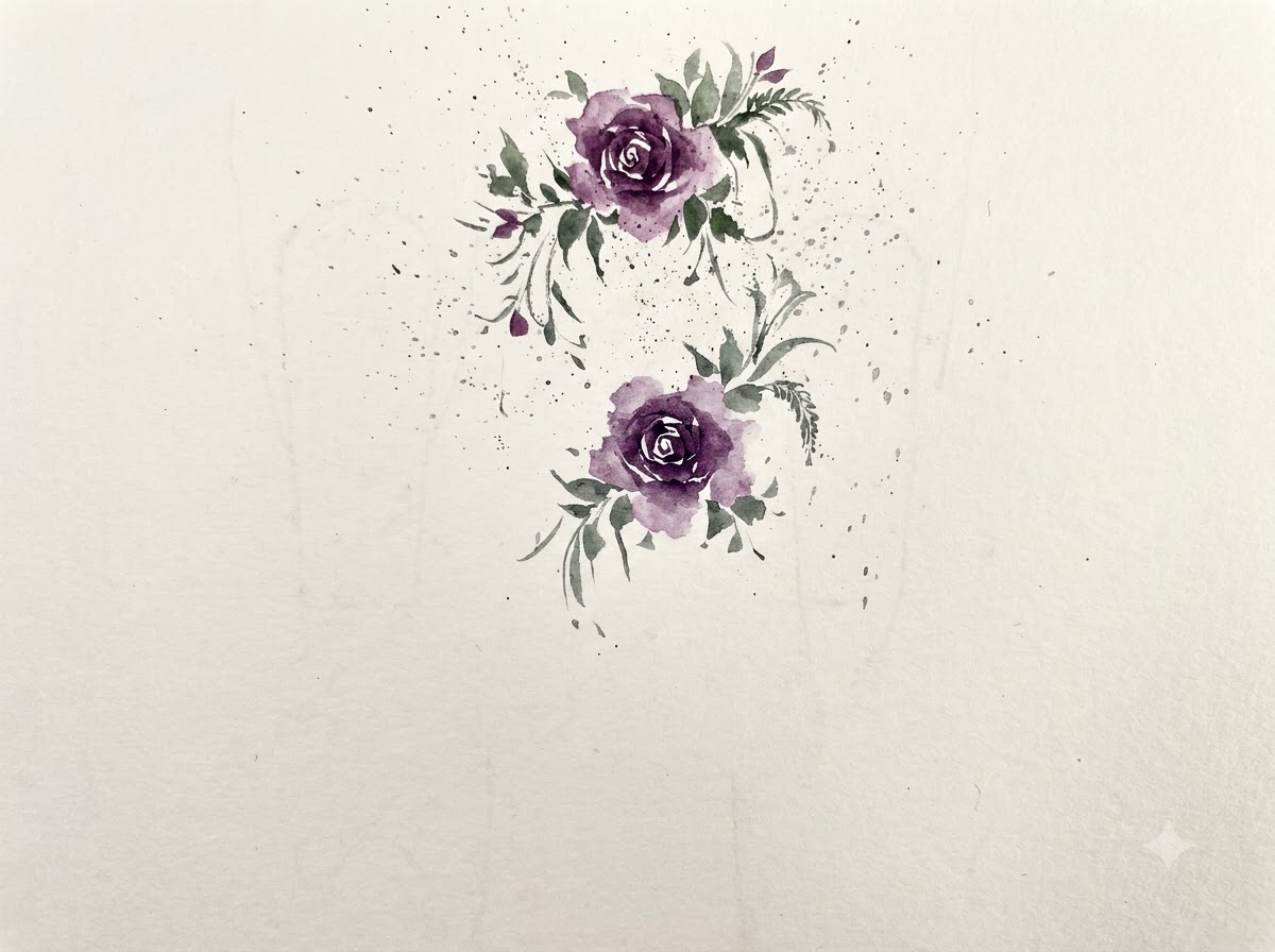 Une palette montrant un mélange de vert bleuté adouci par une touche de violet.