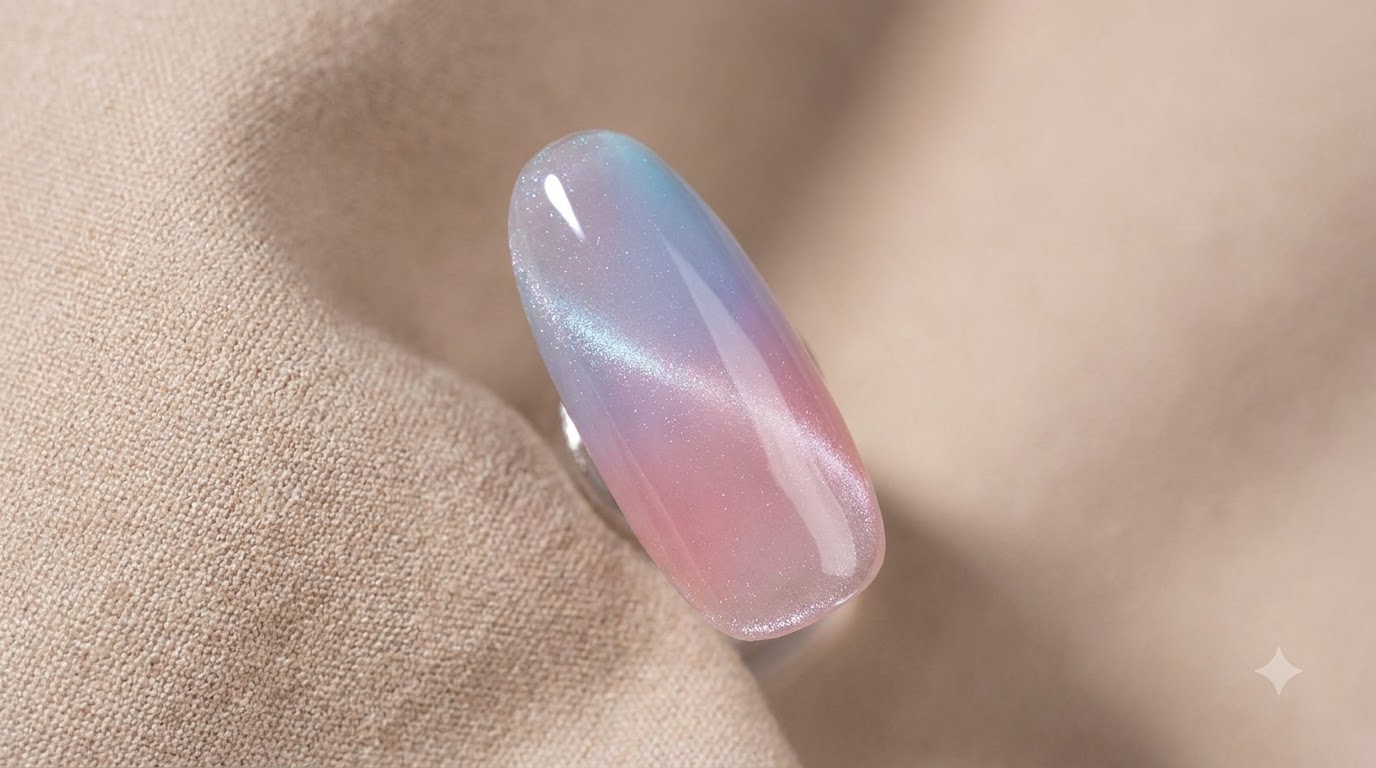 Ongles Ombré Cat-Eye Rose et Bleu — Tutoriel Pas à Pas pour Débutants