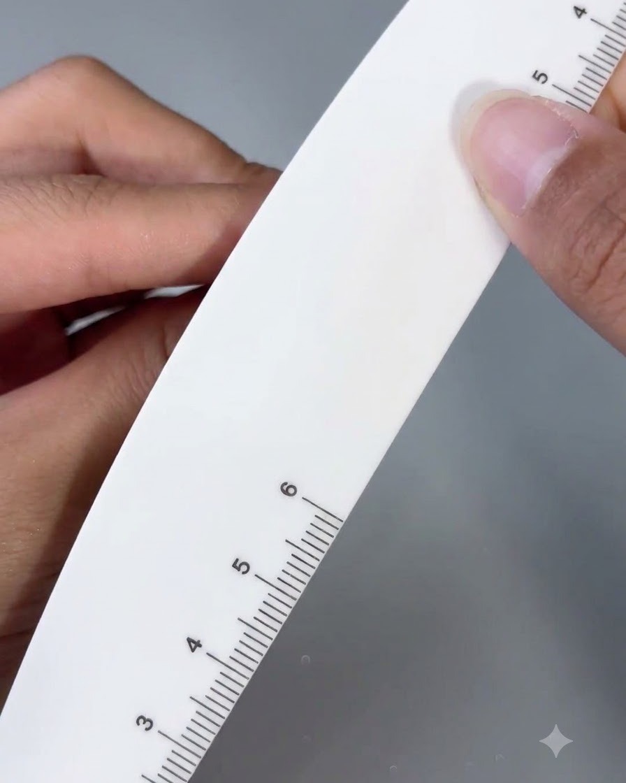 Un bloc polisseur à ongles blanc lissant la surface dun ongle manucuré.