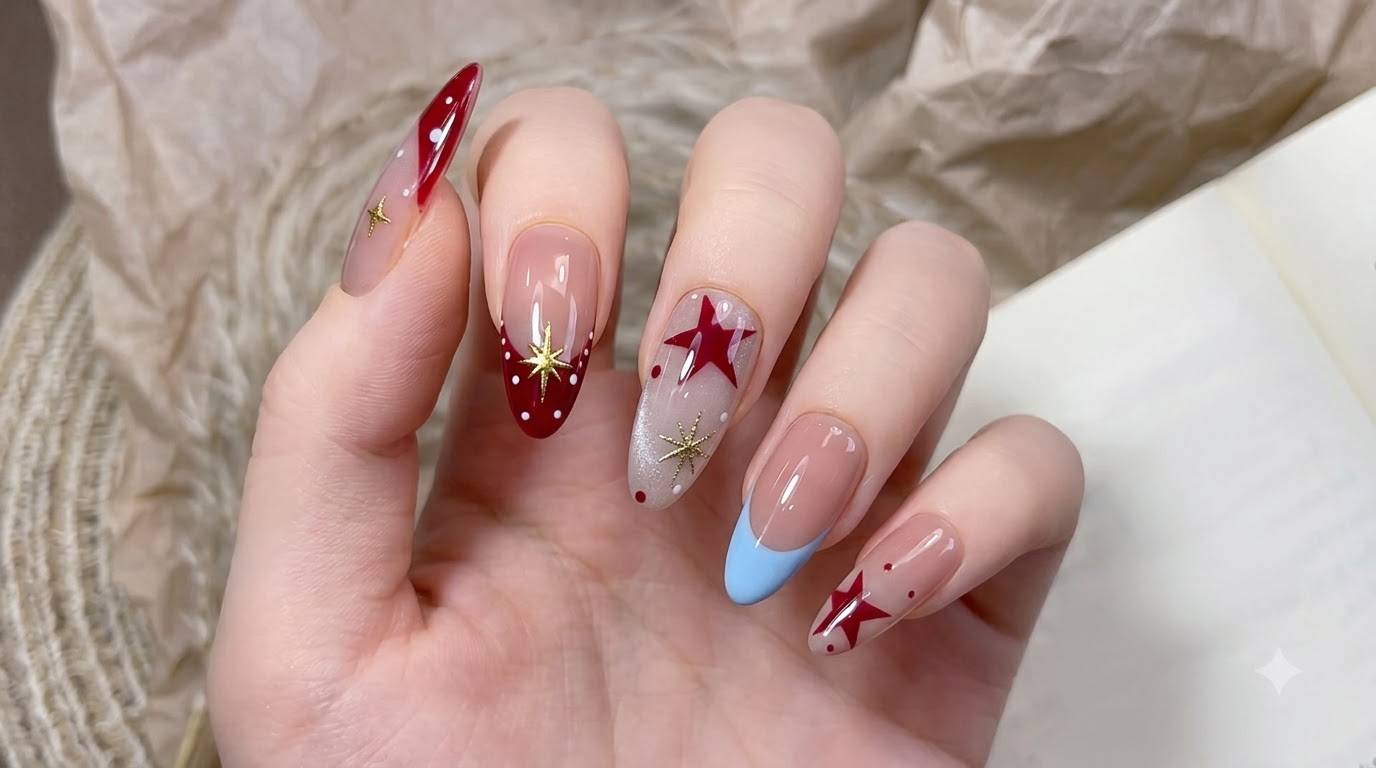 Manucure Gel French Étoilée et Cat Eye — Tutoriel Pas à Pas