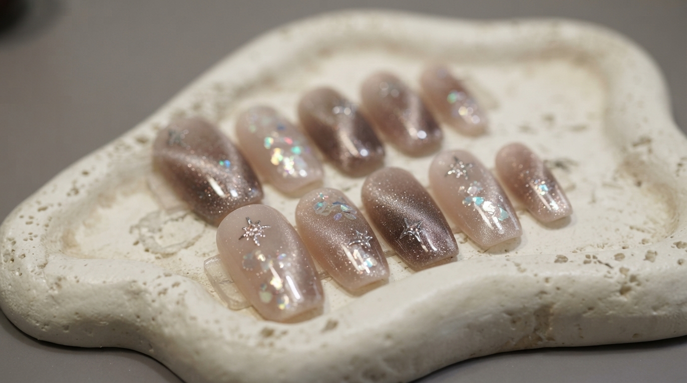 Ongles Œil de Chat Étoile Bulles Rêvés — Tutoriel Étape par Étape