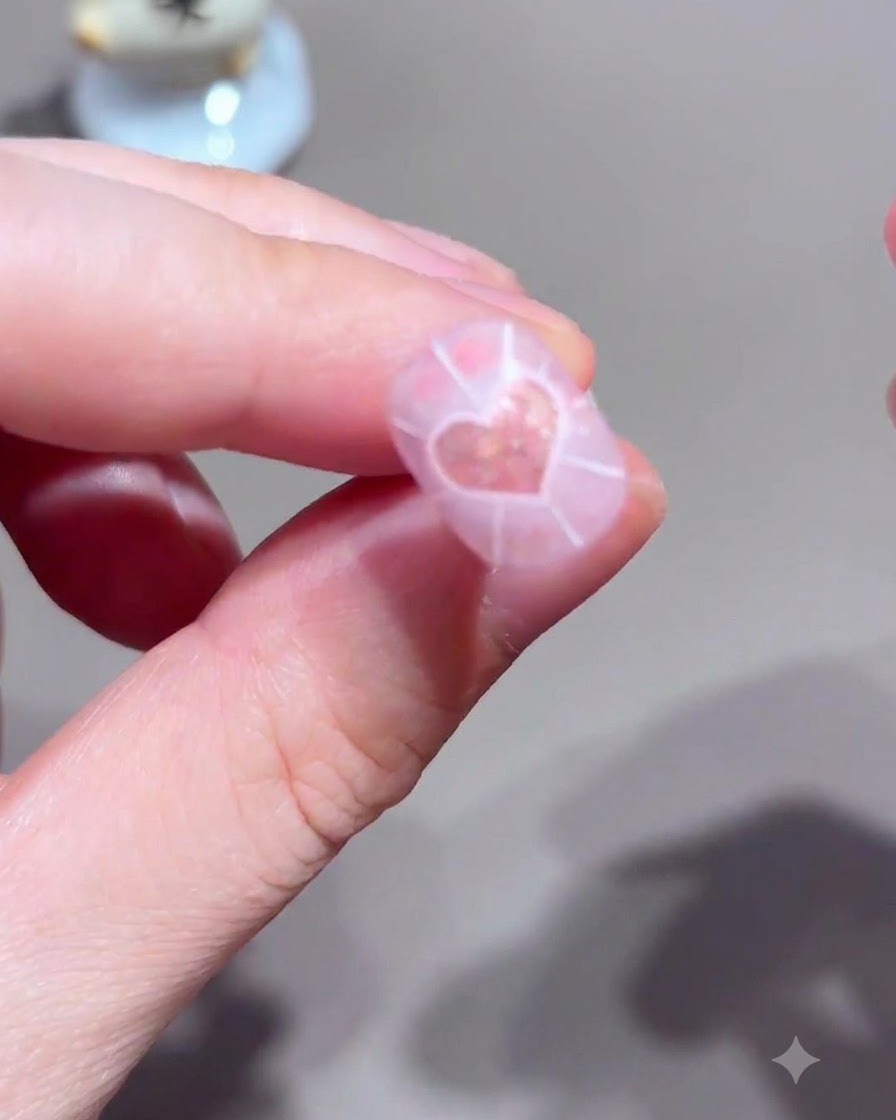 Un ongle présentant de fines lignes daccent argentées mélangées dans le motif donde de lumière radial.