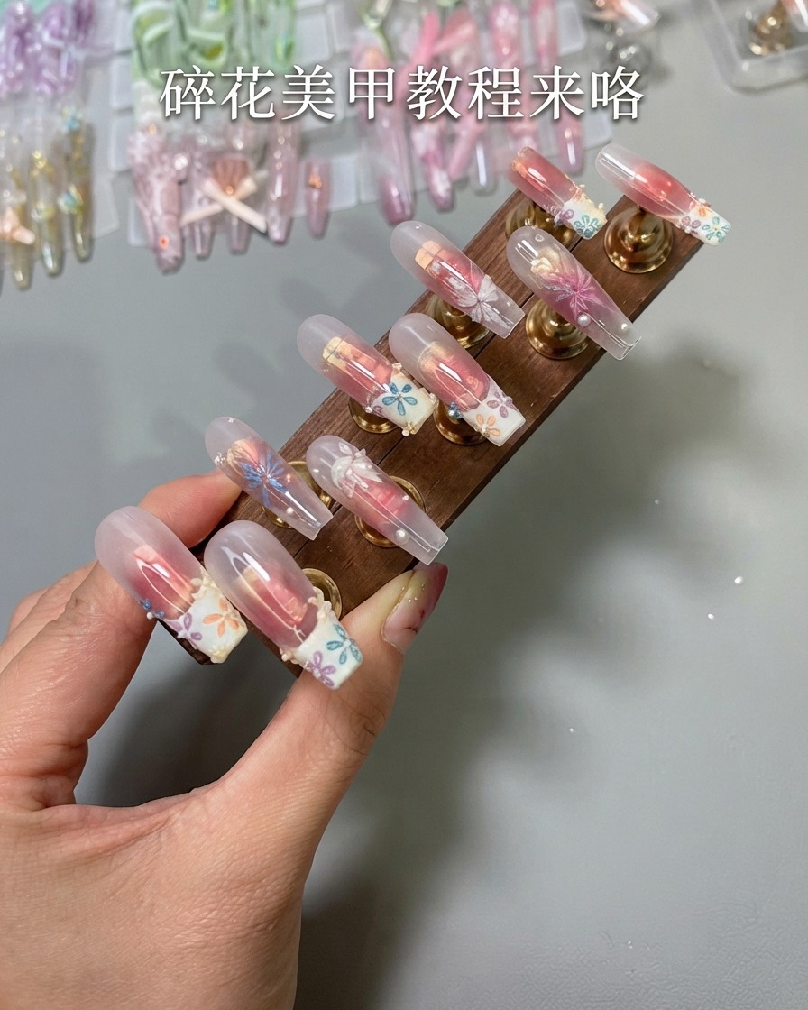 Un pinceau appliquant une base laiteuse translucide sur une capsule dongle transparente.