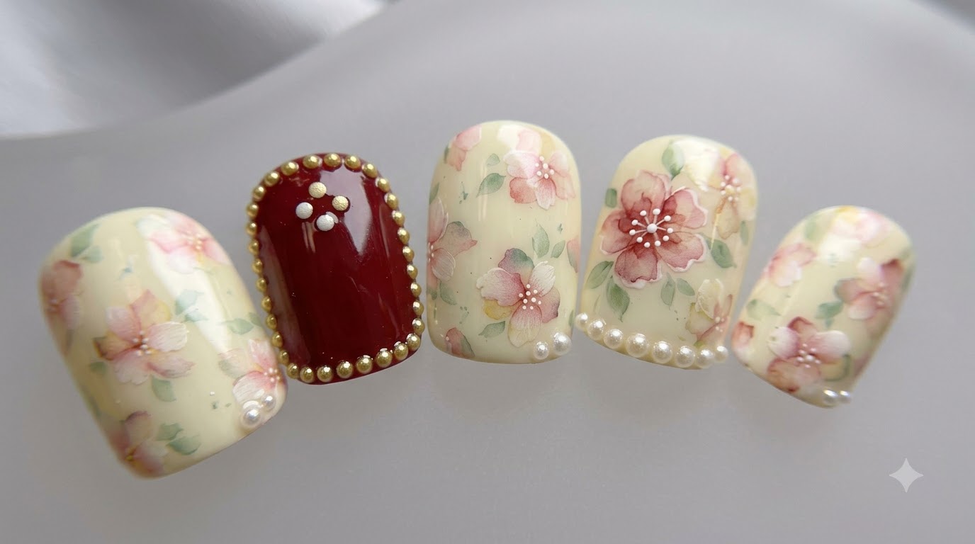 Manucure Ongles Courts Fleurs Aquarelle — Tutoriel Gel Pastel Élégant