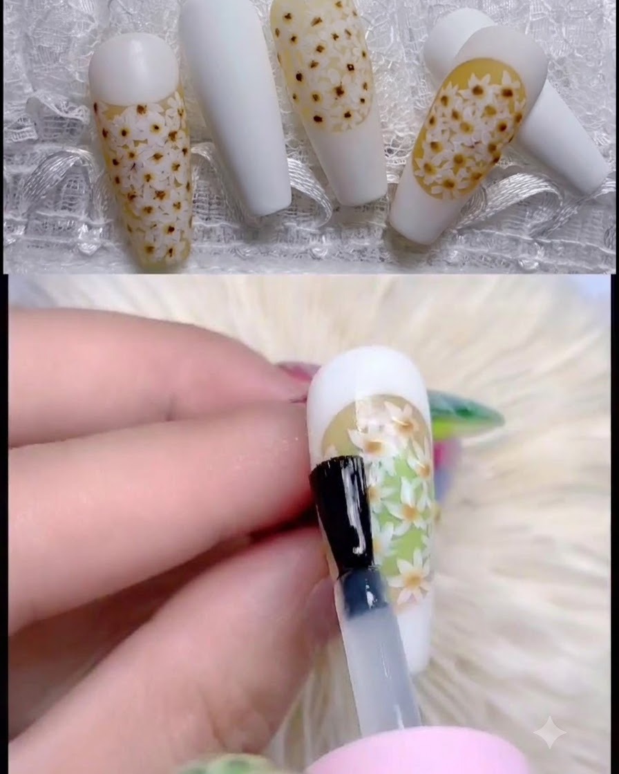 Un ongle placé sous une lampe UV professionnelle pour catalyser lapplication du vernis gel.