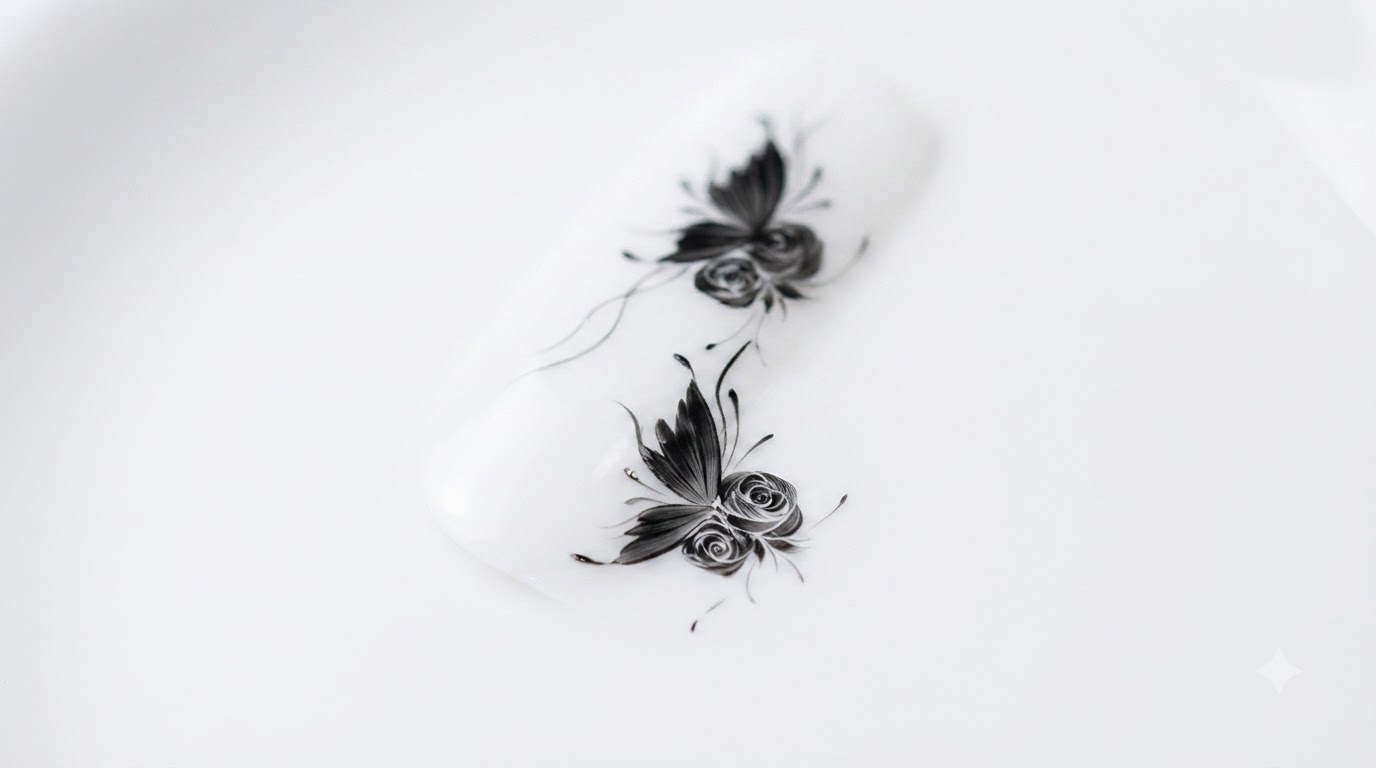 Tutoriel de Nail Art Gel Papillon et Rose Noire