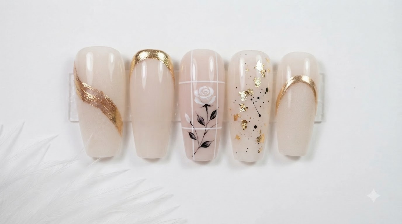 Nail Art Rose Blanche et Détails en Spider Gel — Tutoriel Étape par Étape