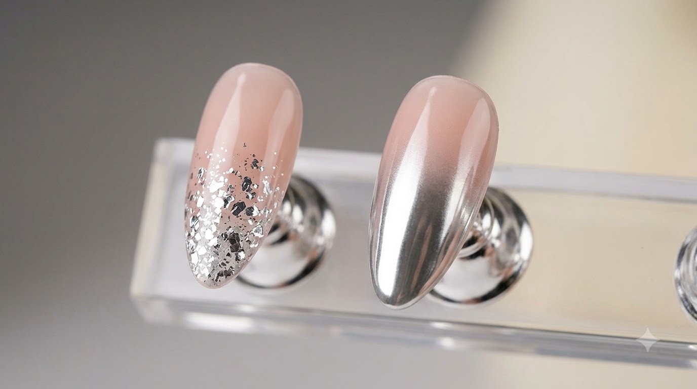 Nail Art Dégradé Poudre Miroir Sans Démarcation — Tutoriel Étape par Étape