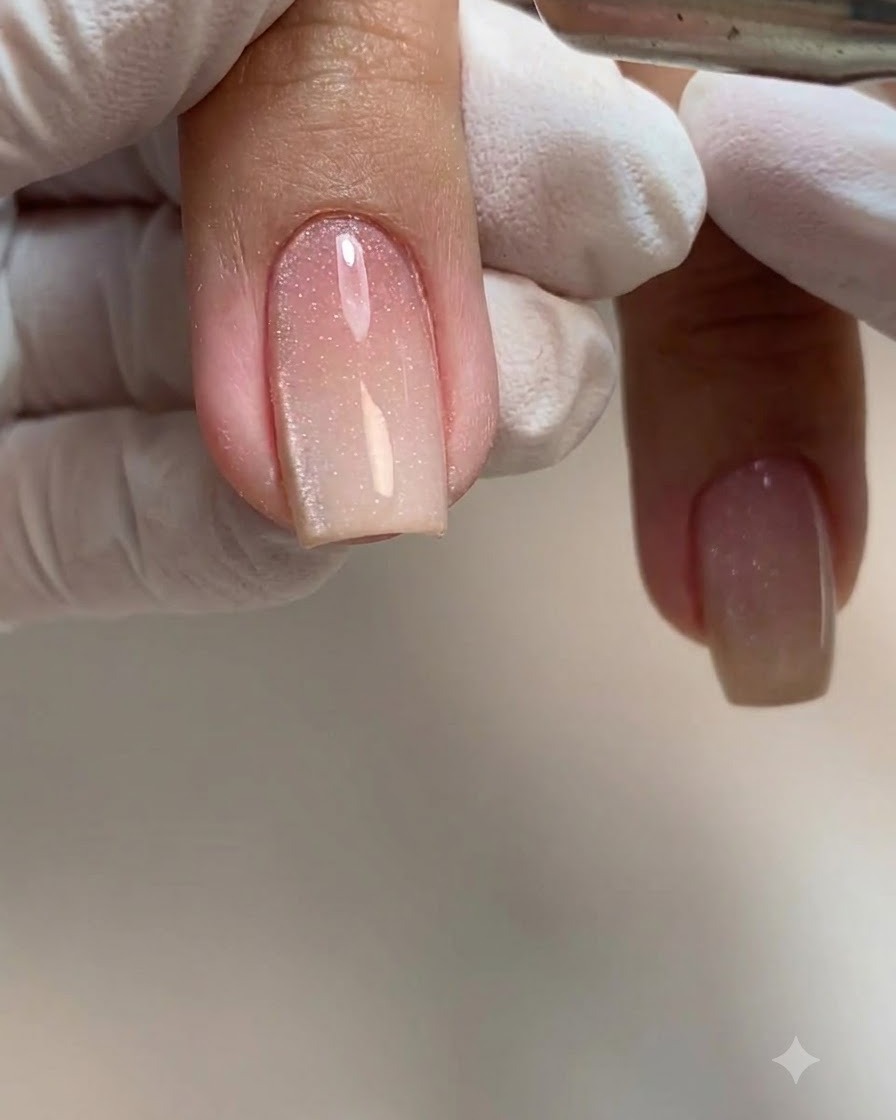 Un pinceau liner fin ajustant avec précaution le vernis gel humide près de la cuticule dun doigt manucuré.