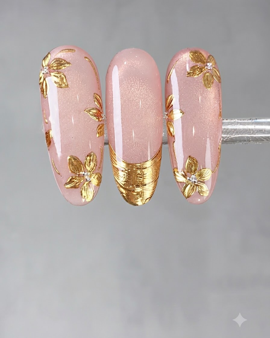 Un bâton aimanté se déplaçant de gauche à droite au-dessus dun ongle en gel humide pour créer un effet magnétique large.