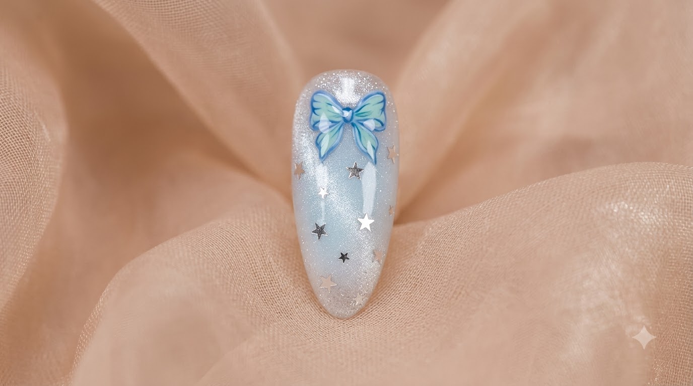 Faux-ongles Papillon Bleu — Tutoriel Étape par Étape