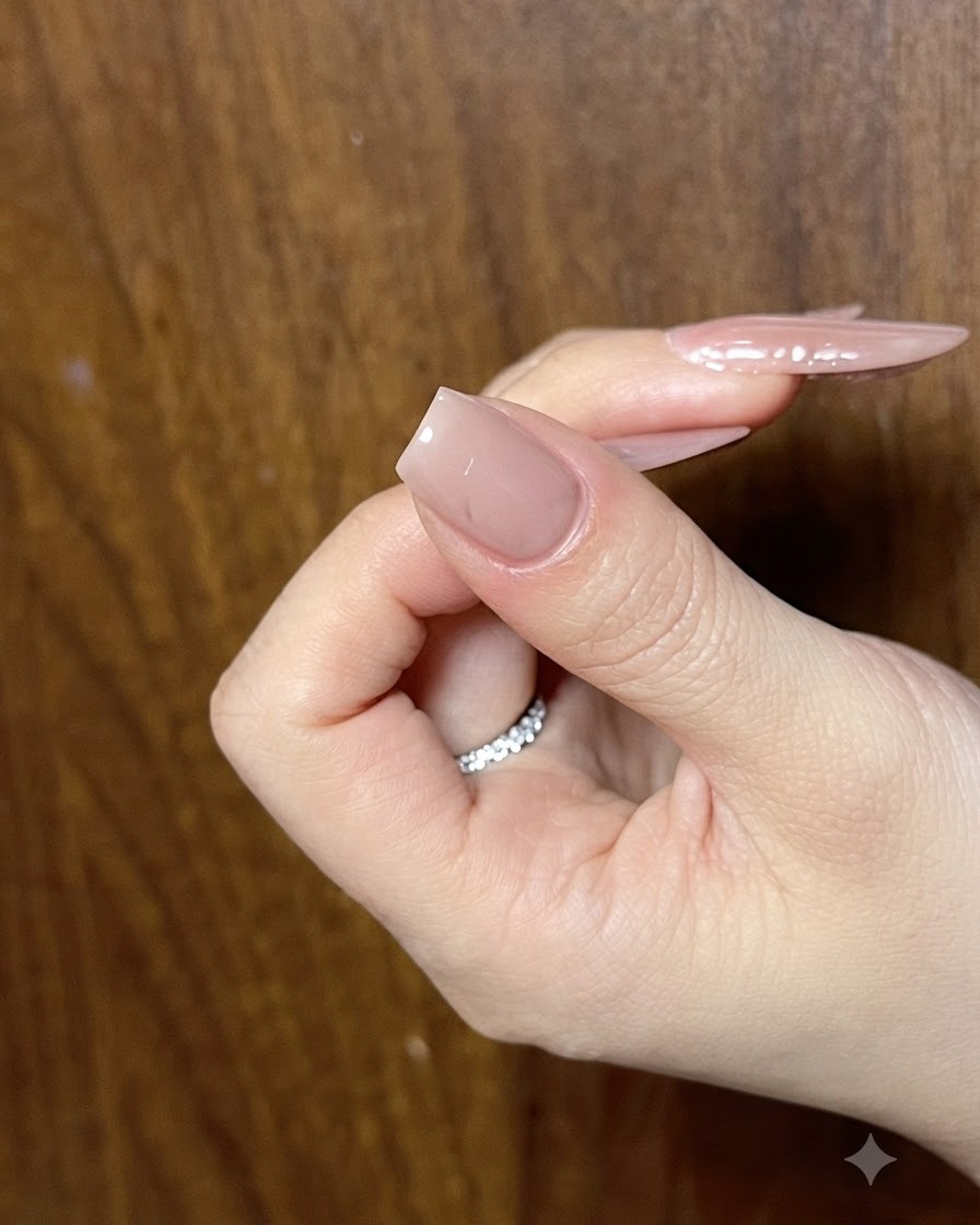 Une prothésiste ongulaire utilisant un pinceau fin et du gel noir pour dessiner les bords extérieurs dun nœud sur un ongle.