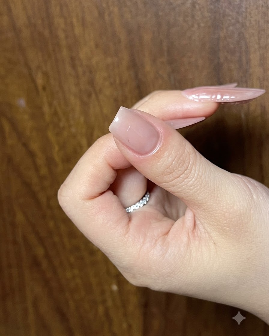 Gros plan dun ongle illustrant les détails de lignes intérieures sur un nœud papillon tracé au gel noir.