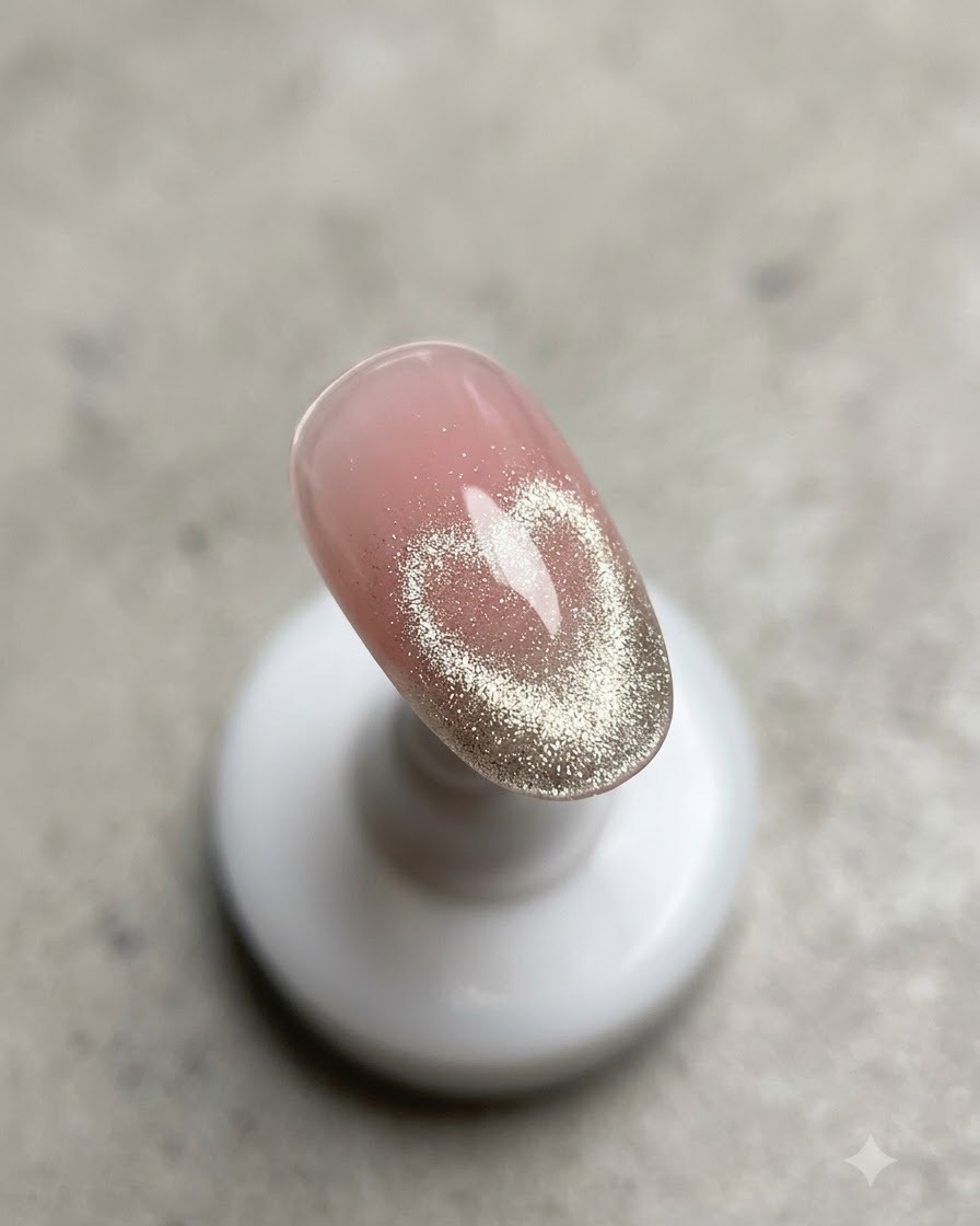 Gros plan dun ongle montrant une ligne rose clair nette peinte le long de la ligne de sourire à laide dun pinceau liner fin.