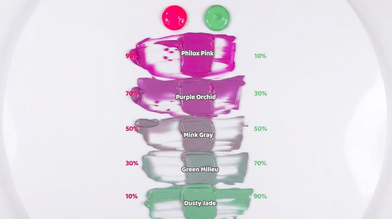 Melange de Couleurs et Degrade Rose Neon et Vert Sage — Tutoriel de Vernis Semi-Permanent