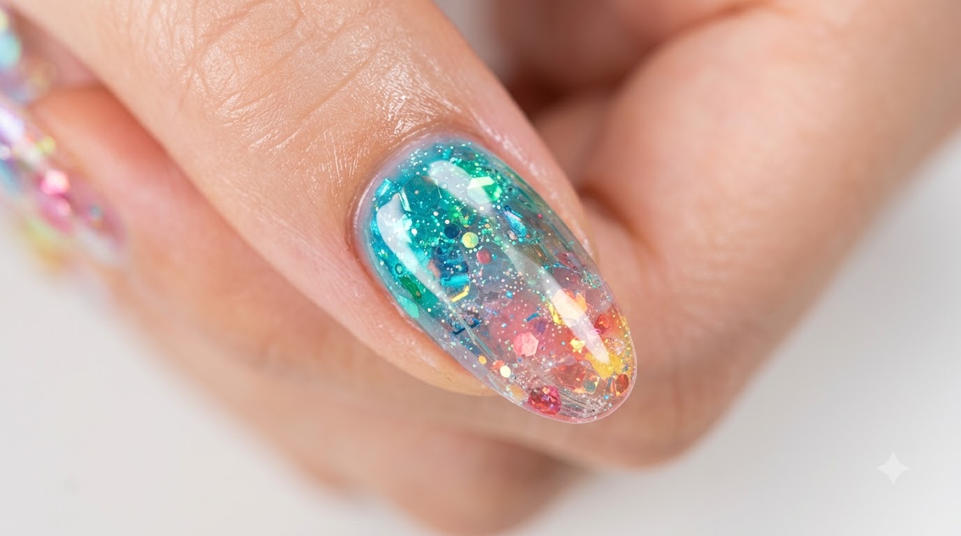 Nail Art Effet Verre Arc-en-Ciel — Tutoriel Dégradé Vibrant