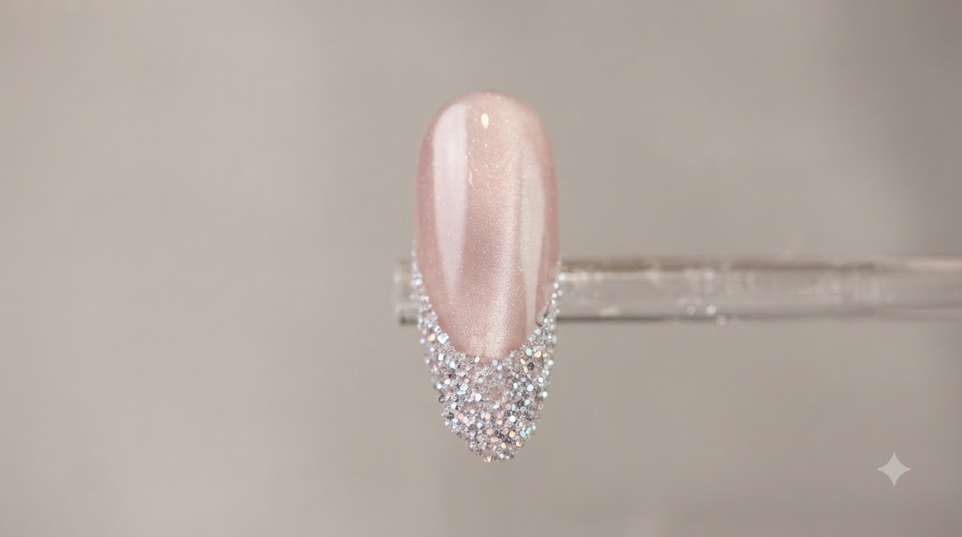 Ongles French Œil-de-Chat Rose Flashy et Paillettes Scintillantes — Tutoriel Pas à Pas
