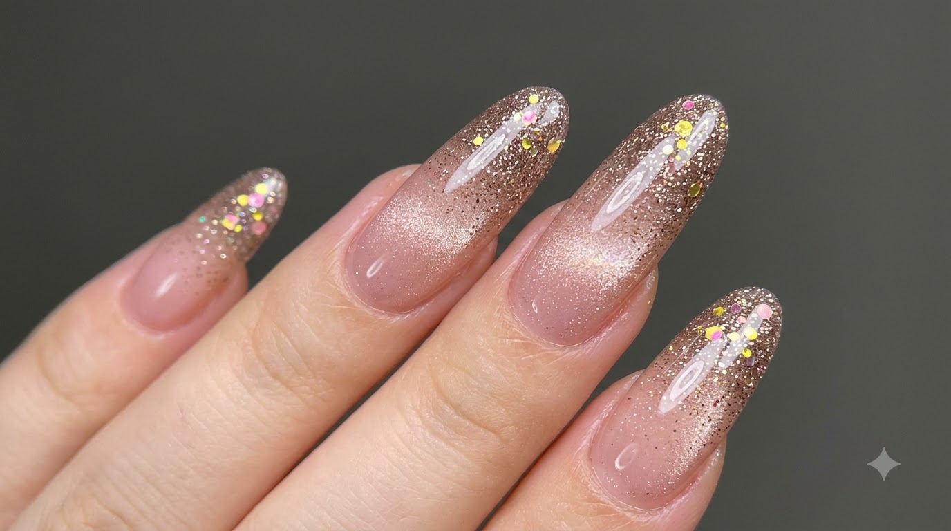 Ongles Gel Ombré Effet Œil-de-Chat Scintillant — Tutoriel Pas à Pas